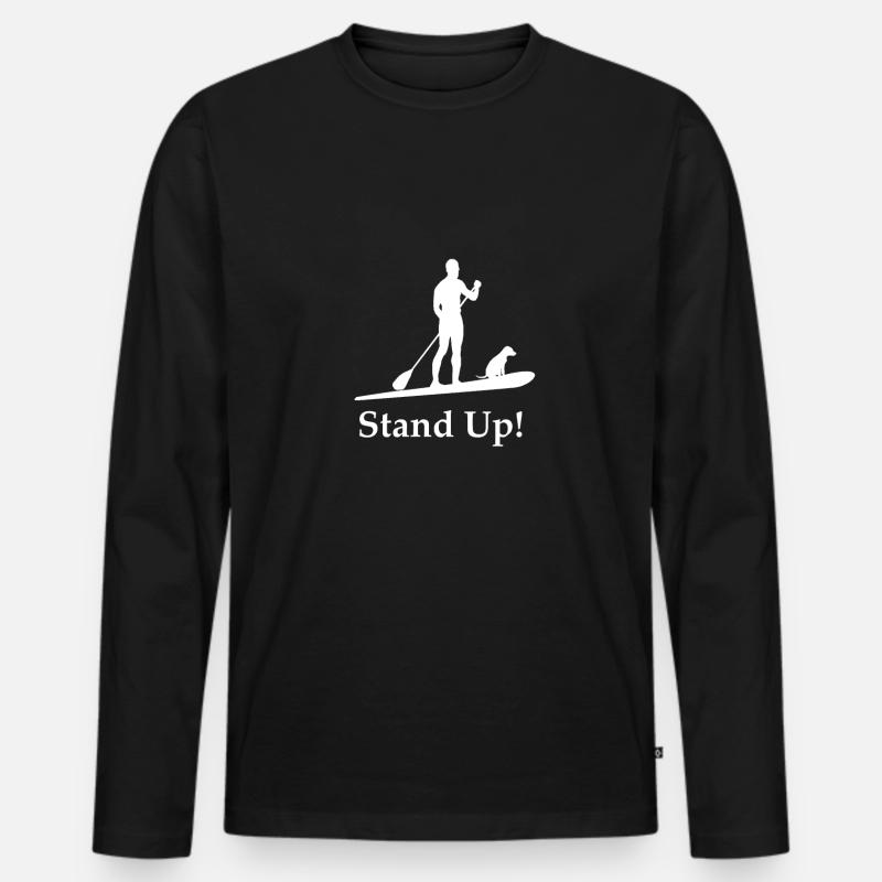 standup paddeln - Männer Premium Bio Langarmshirt - Schwarz