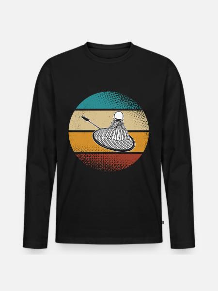 Badminton - Men's Premium Organic Long Sleeve Shirt - black