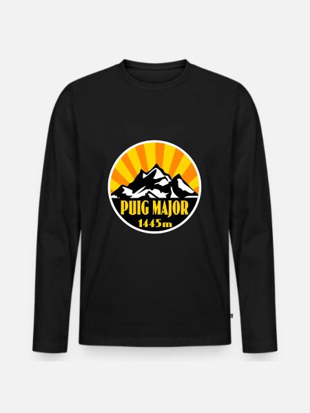 Mallorca PUIG MAJOR - Männer Premium Bio Langarmshirt - Schwarz