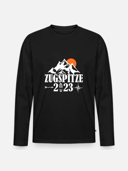 Zugspitze 2023 - Männer Premium Bio Langarmshirt - Schwarz