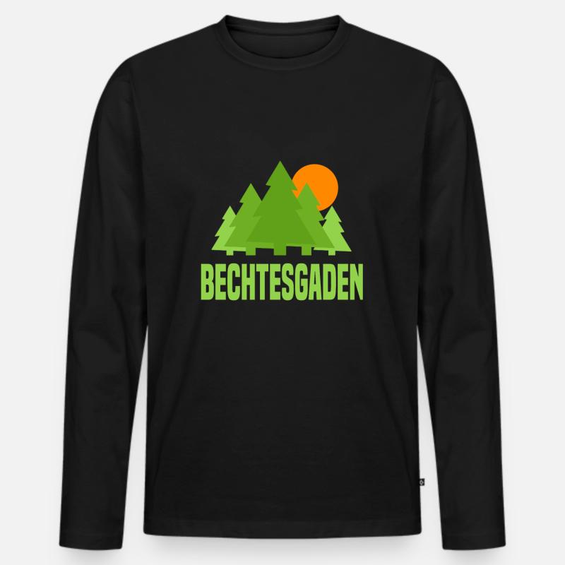 Berchtesgaden - Männer Premium Bio Langarmshirt - Schwarz