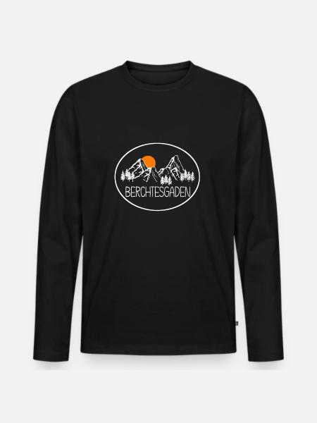 Berchtesgaden - Männer Premium Bio Langarmshirt - Schwarz