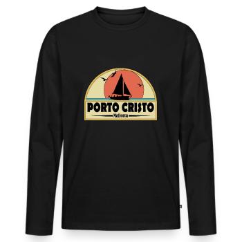 Porto cristo - Men's Premium Organic Long Sleeve Shirt - black - Front - Nico (187cm)
