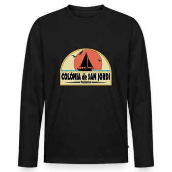 Colonia de San Jordi - Men's Premium Organic Long Sleeve Shirt - black - Front - Nico (187cm)