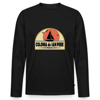 Colonia de San Pere - Men's Premium Organic Long Sleeve Shirt - black - Front - Nico (187cm)