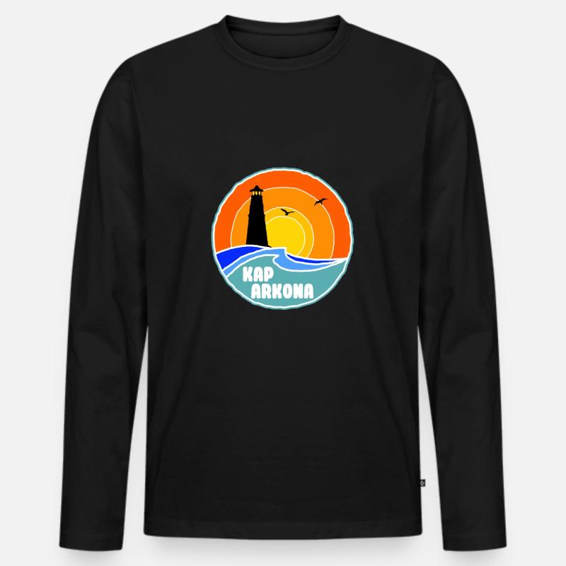 Kap Arkona - Männer Premium Bio Langarmshirt - Schwarz
