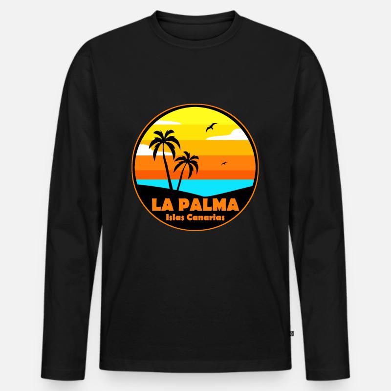 La Palma - Männer Premium Bio Langarmshirt - Schwarz
