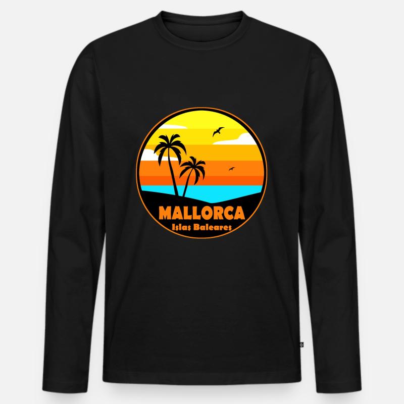 Mallorca - Männer Premium Bio Langarmshirt - Schwarz