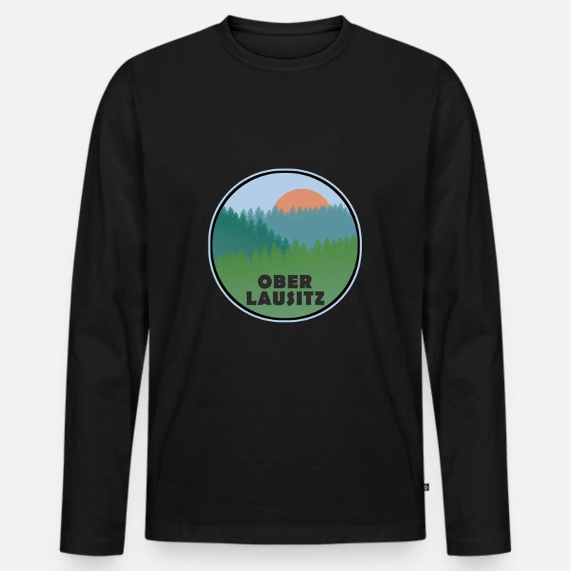 Oberlausitz - Männer Premium Bio Langarmshirt - Schwarz