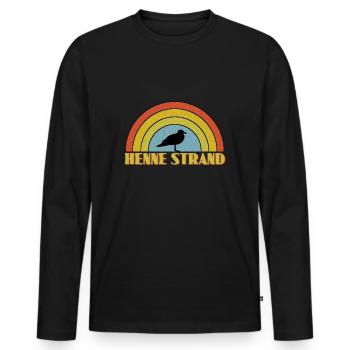 Henne Strand - T-shirt manches longues Premium bio Homme - noir - Devant - Nico (187cm)