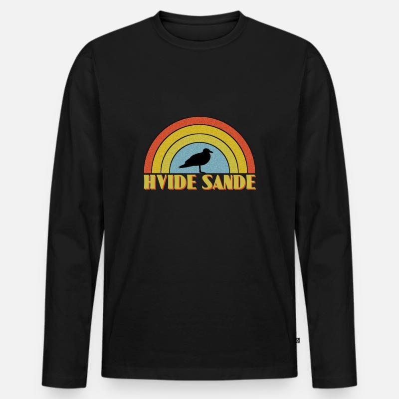 Hvide Sande - Männer Premium Bio Langarmshirt - Schwarz
