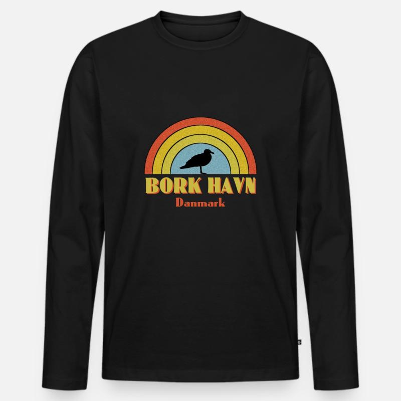 Bork Havn Dänemark - Männer Premium Bio Langarmshirt - Schwarz