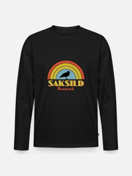 Saksild - Männer Premium Bio Langarmshirt - Schwarz
