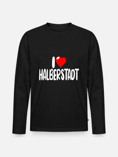 Halberstadt - Männer Premium Bio Langarmshirt - Schwarz