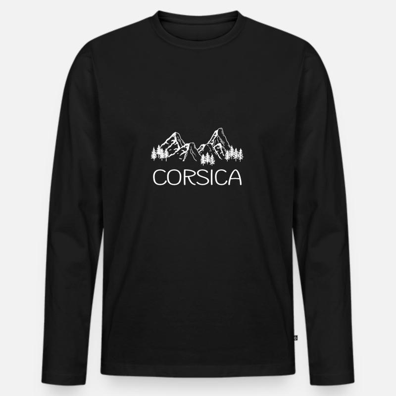 Corsica - Männer Premium Bio Langarmshirt - Schwarz