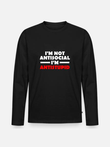 antistupid - Männer Premium Bio Langarmshirt - Schwarz