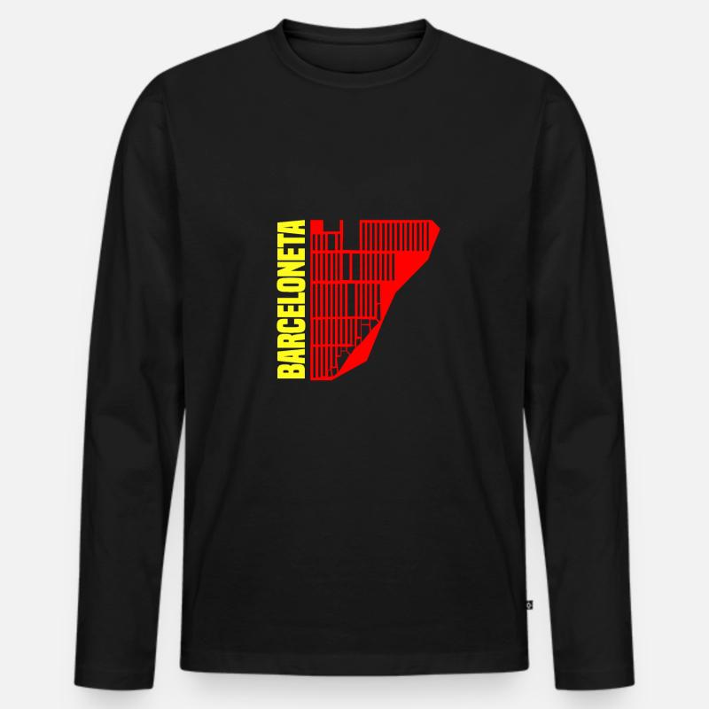 Barceloneta - Männer Premium Bio Langarmshirt - Schwarz