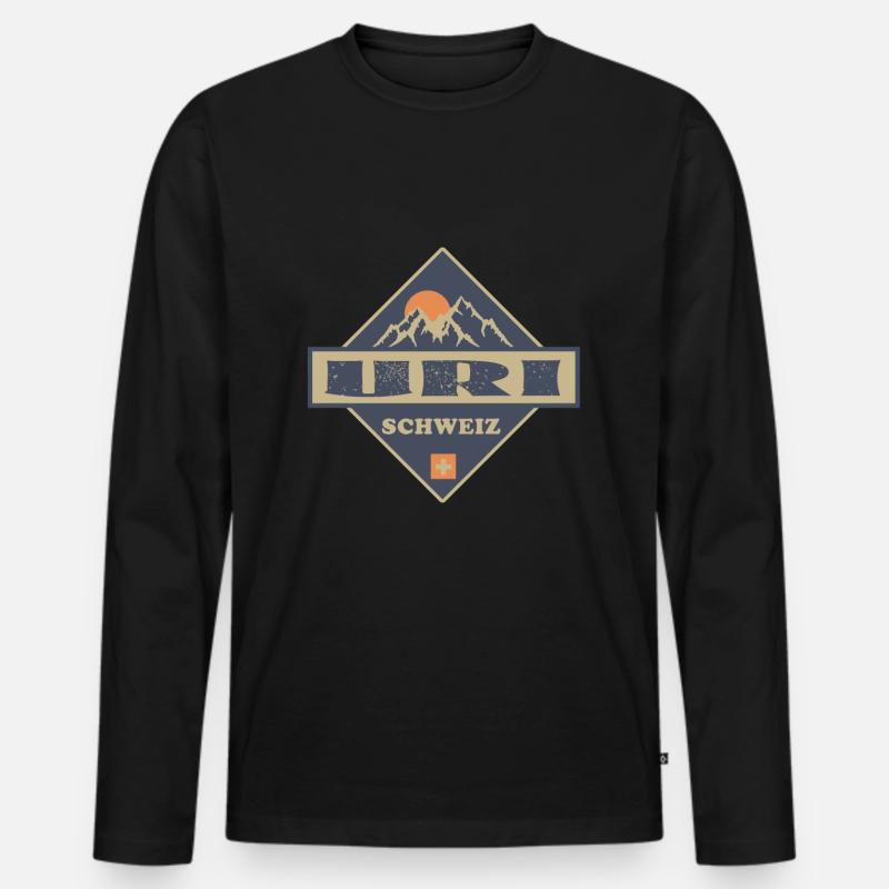 Uri - Männer Premium Bio Langarmshirt - Schwarz