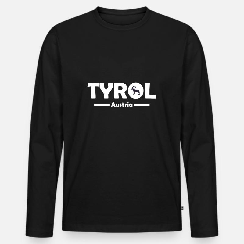 Tirol - Männer Premium Bio Langarmshirt - Schwarz