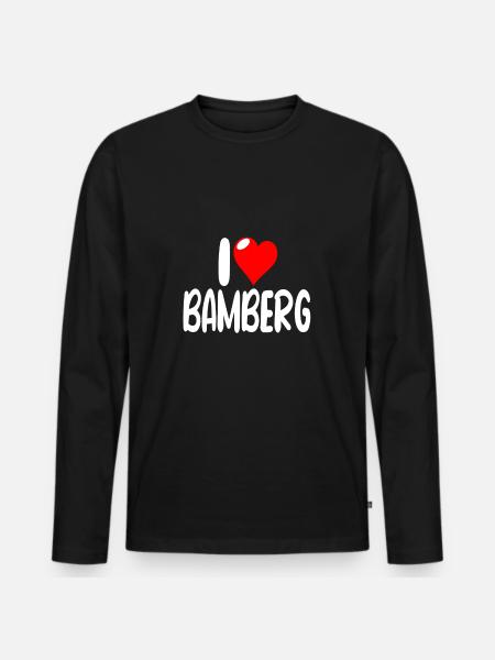 Bamberg - Männer Premium Bio Langarmshirt - Schwarz