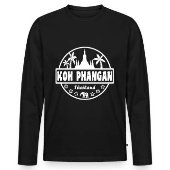 Koh Phangan, Thaïlande - T-shirt manches longues Premium bio Homme - noir - Devant - Nico (187cm)