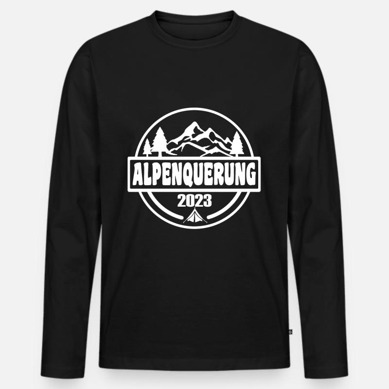 Alpenquerung 2023 - Männer Premium Bio Langarmshirt - Schwarz