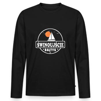 Swinemünde polnisch - Männer Premium Bio Langarmshirt - Schwarz - Vorne - Nico (187cm)