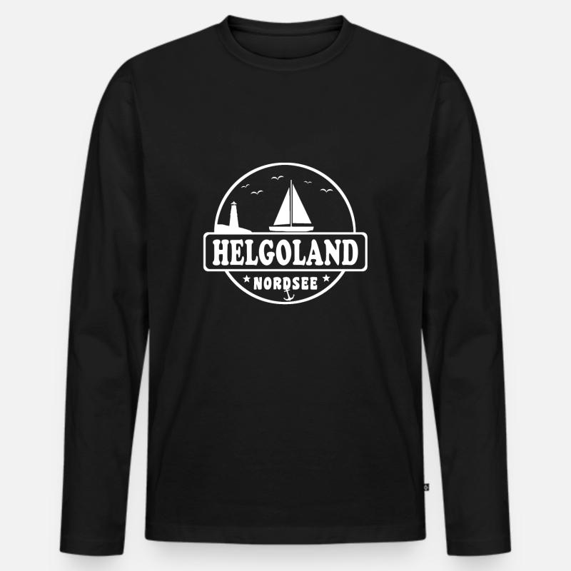 Helgoland Nordsee weis - Männer Premium Bio Langarmshirt - Schwarz