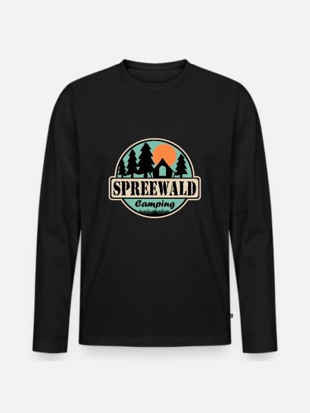 Spreewald Camping - Männer Premium Bio Langarmshirt - Schwarz