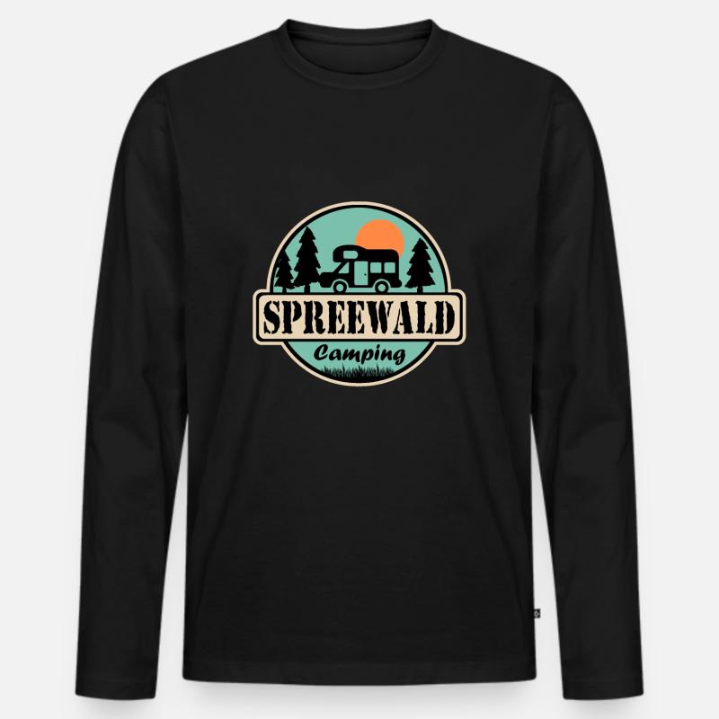 Spreewald Camping - Männer Premium Bio Langarmshirt - Schwarz
