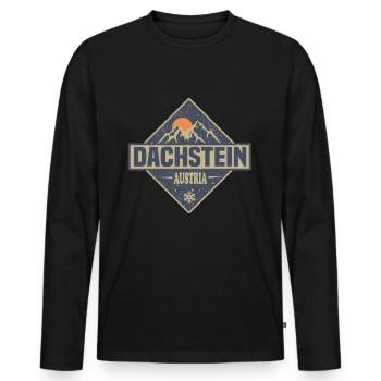 Dachstein - Männer Premium Bio Langarmshirt - Schwarz - Vorne - Nico (187cm)