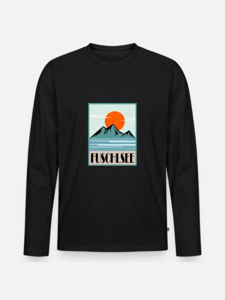 Fuschlsee Österreich - Männer Premium Bio Langarmshirt - Schwarz