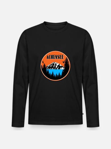 Achensee - Männer Premium Bio Langarmshirt - Schwarz