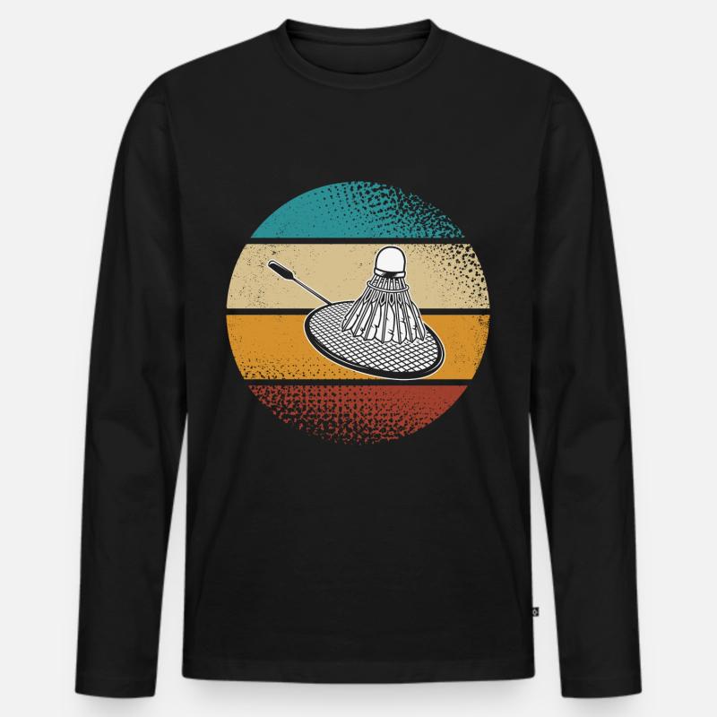 Badminton - Männer Premium Bio Langarmshirt - Schwarz