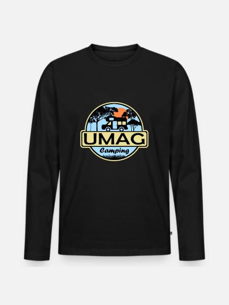 Umag Camping - Männer Premium Bio Langarmshirt - Schwarz