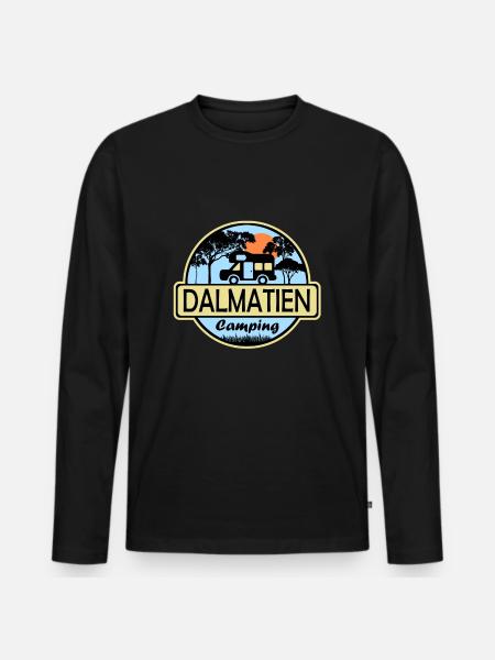 Dalmatien Camping - Männer Premium Bio Langarmshirt - Schwarz