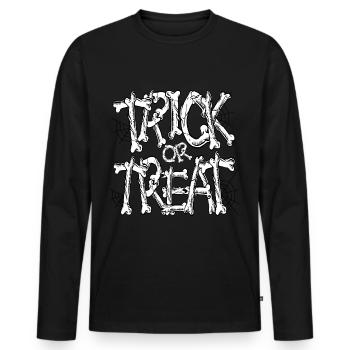 Trick or treat - T-shirt manches longues Premium bio Homme - noir - Devant - Nico (187cm)