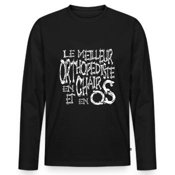 Le meilleur orthopédiste en chair et en os - T-shirt manches longues Premium bio Homme - noir - Devant - Nico (187cm)