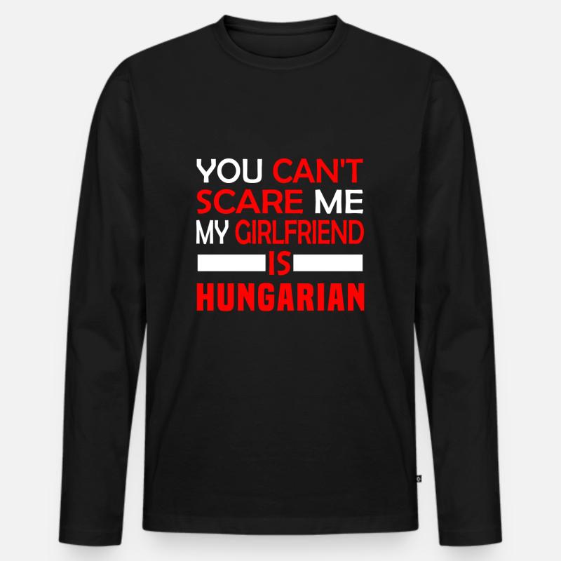 Ungarin Girlfriend - Männer Premium Bio Langarmshirt - Schwarz