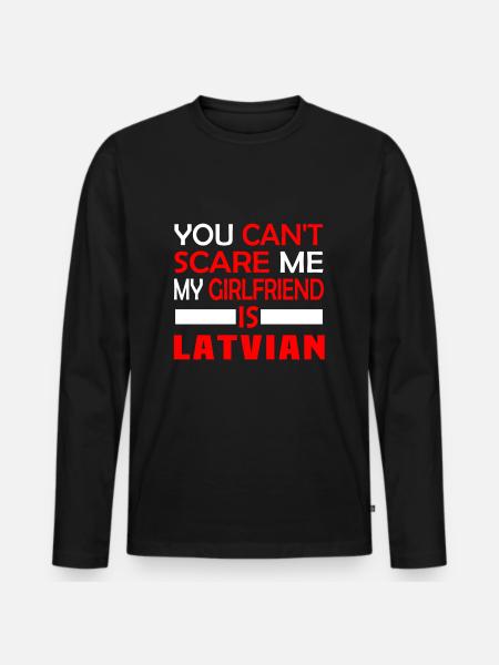 Latvian Latvia Girlfriend - Men's Premium Organic Long Sleeve Shirt - black