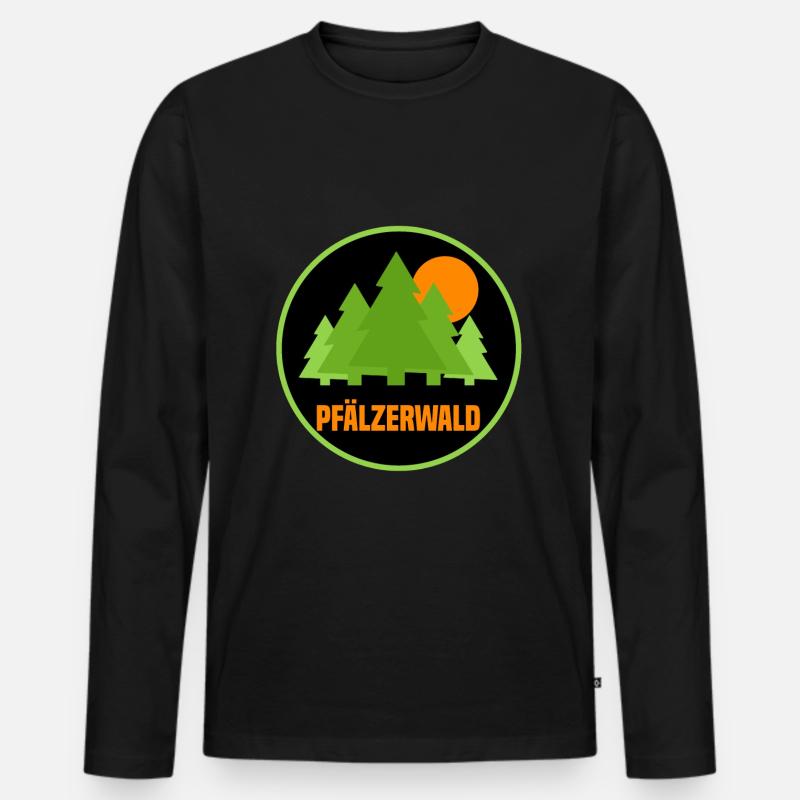Pfälzerwald - Männer Premium Bio Langarmshirt - Schwarz
