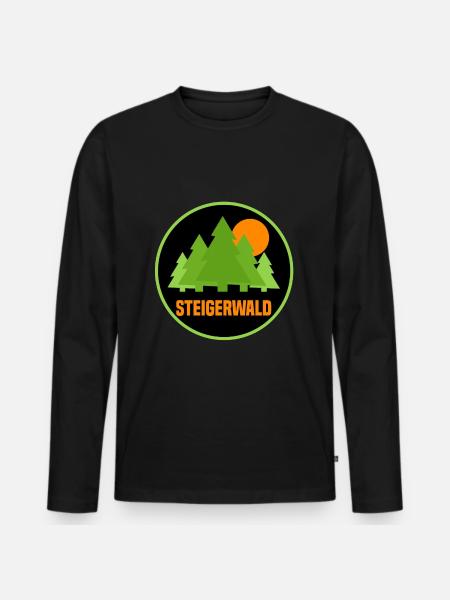 Steigerwald - Männer Premium Bio Langarmshirt - Schwarz