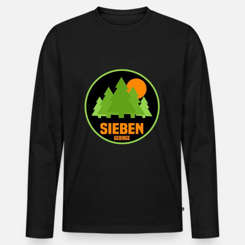 Siebengebirge - Männer Premium Bio Langarmshirt - Schwarz