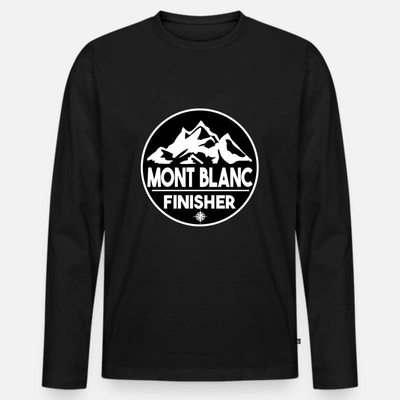 Mont blanc finisher - Männer Premium Bio Langarmshirt - Schwarz