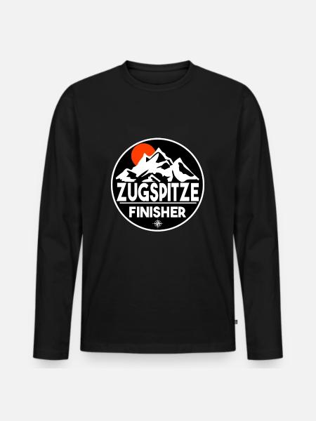 Zugspitze Finisher - Männer Premium Bio Langarmshirt - Schwarz