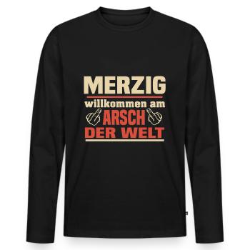 merzig saar - Männer Premium Bio Langarmshirt - Schwarz - Vorne - Nico (187cm)