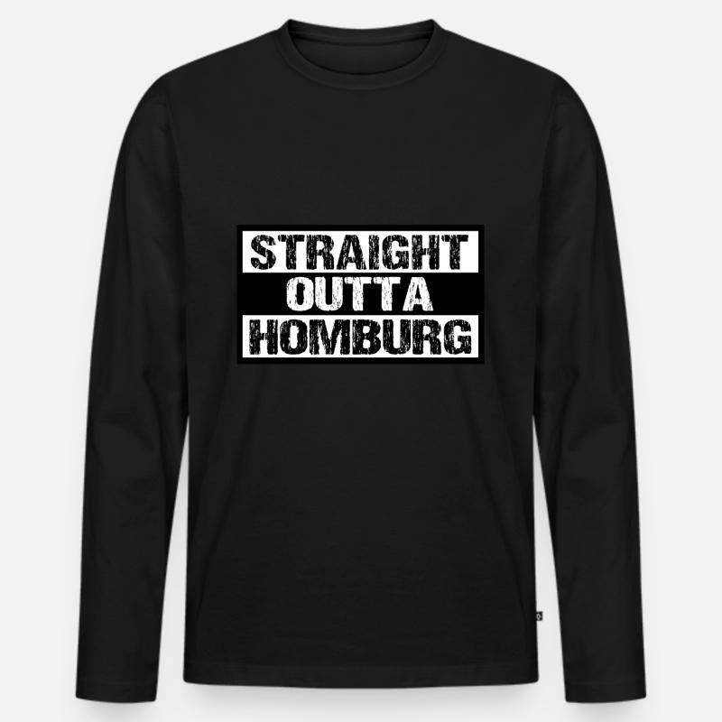 Homburg - Männer Premium Bio Langarmshirt - Schwarz