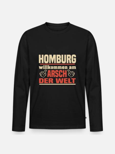 Homburg - Männer Premium Bio Langarmshirt - Schwarz