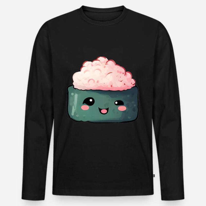 Sushi - Männer Premium Bio Langarmshirt - Schwarz