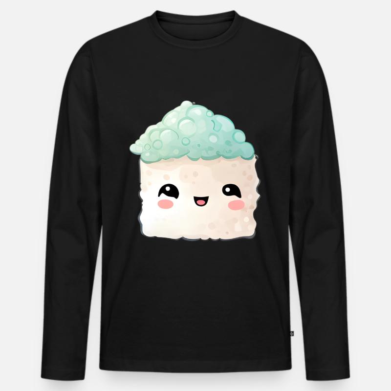 Sushi - Männer Premium Bio Langarmshirt - Schwarz